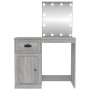 Tocador con LED madera contrachapada gris Sonoma 90x50x132,5cm de vidaXL, Tocadores para dormitorios - Ref: Foro24-816774, Pr...