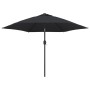 Garden umbrella with LED lights, black steel pole, 300 cm. by vidaXL, Umbrellas - Ref: Foro24-47134, Price: 92,95 €, Discount: %