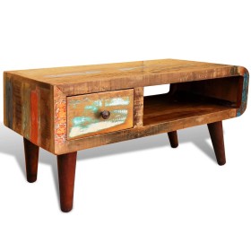 Coffee table with curved edge 1 drawer recycled wood by vidaXL, Coffee table - Ref: Foro24-241008, Price: 227,29 €, Discount: %