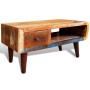 Mesa de centro con borde curvado 1 cajón madera reciclada de vidaXL, Mesas de centro - Ref: Foro24-241008, Precio: 227,29 €, ...