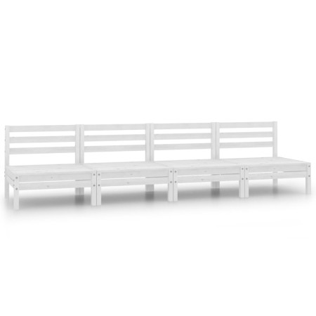 Central garden sofas 4 units white solid pine wood by vidaXL, Garden sets - Ref: Foro24-806593, Price: 196,81 €, Discount: %