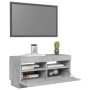 Mueble de TV con luces LED gris hormigón 80x35x40 cm de vidaXL, Muebles TV - Ref: Foro24-804449, Precio: 66,02 €, Descuento: %