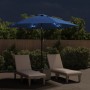 Garden umbrella with LED lights sky blue steel pole 300cm by vidaXL, Umbrellas - Ref: Foro24-47135, Price: 93,58 €, Discount: %