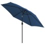 Garden umbrella with LED lights sky blue steel pole 300cm by vidaXL, Umbrellas - Ref: Foro24-47135, Price: 93,58 €, Discount: %