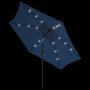 Garden umbrella with LED lights sky blue steel pole 300cm by vidaXL, Umbrellas - Ref: Foro24-47135, Price: 93,58 €, Discount: %