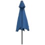 Garden umbrella with LED lights sky blue steel pole 300cm by vidaXL, Umbrellas - Ref: Foro24-47135, Price: 93,58 €, Discount: %