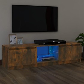 Mueble de TV con luces LED roble ahumado 120x30x35,5 cm de vidaXL, Muebles TV - Ref: Foro24-815708, Precio: 67,11 €, Descuent...