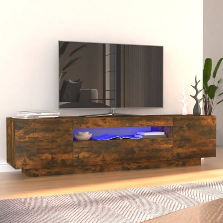 TV cabinet with LED lights smoked oak color 160x35x40 cm by vidaXL, TV Furniture - Ref: Foro24-815726, Price: 112,47 €, Disco...