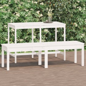 Garden bench 2-seater made of solid white pine wood 159.5x44x45 cm by vidaXL, garden benches - Ref: Foro24-824012, Price: 105...