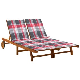 Garden lounger for 2 people and solid acacia wood cushions by vidaXL, Loungers - Ref: Foro24-3061387, Price: 397,03 €, Discou...