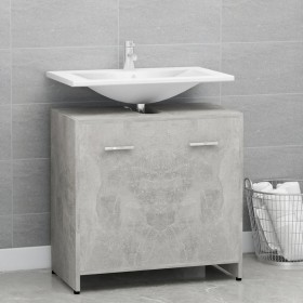 Armario de baño madera contrachapada gris hormigón 60x33x61 cm de vidaXL, Muebles de baño - Ref: Foro24-802574, Precio: 51,24...