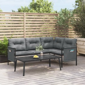 Garten-Ecksofa aus Stahl und anthrazitgrauem Textilene von vidaXL, Gartensets - Ref: Foro24-362811, Preis: 227,99 €, Rabatt: %