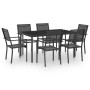 Juego de comedor para jardín 7 piezas acero de vidaXL, Conjuntos de jardín - Ref: Foro24-3073517, Precio: 407,14 €, Descuento: %