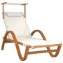 Sun lounger with white textilene canopy and solid poplar wood by vidaXL, Loungers - Ref: Foro24-363477, Price: 184,75 €, Disc...