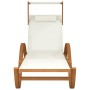 Tumbona con dosel textileno blanco y madera maciza de álamo de vidaXL, Tumbonas - Ref: Foro24-363477, Precio: 181,09 €, Descu...