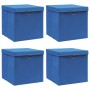 Storage boxes with lid 4 pcs blue fabric 32x32x32 cm by vidaXL, Storage baskets - Ref: Foro24-288338, Price: 29,65 €, Discoun...