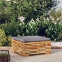 Gartenhocker mit dunkelgrauem Kissen massives Teakholz von vidaXL, Modulare Sofas für den Außenbereich - Ref: Foro24-319161, ...