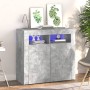 Concrete gray sideboard with LED lights 80x35x75 cm by vidaXL, Sideboards - Ref: Foro24-804332, Price: 73,23 €, Discount: %