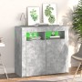 Betongraues Sideboard mit LED-Leuchten 80x35x75 cm von vidaXL, Sideboards - Ref: Foro24-804332, Preis: 69,50 €, Rabatt: %