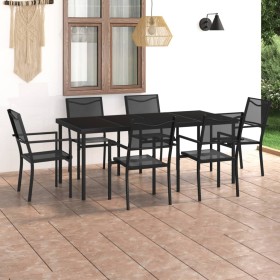 Juego de comedor para jardín 7 piezas acero de vidaXL, Conjuntos de jardín - Ref: Foro24-3073518, Precio: 413,38 €, Descuento: %