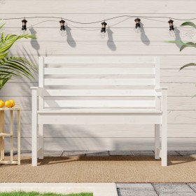 Banco de jardín madera maciza pino blanco 109x48x91,5 cm de vidaXL, Bancos de jardín - Ref: Foro24-824061, Precio: 107,99 €, ...