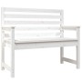 Banco de jardín madera maciza pino blanco 109x48x91,5 cm de vidaXL, Bancos de jardín - Ref: Foro24-824061, Precio: 107,99 €, ...