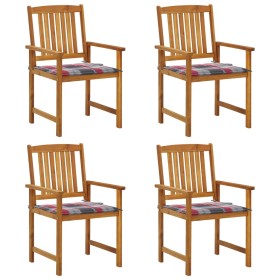 Garden chairs with cushions 4 units solid acacia wood by vidaXL, Garden chairs - Ref: Foro24-3061194, Price: 274,37 €, Discou...