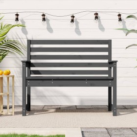 Banco de jardín madera maciza de pino gris 109x48x91,5 cm de vidaXL, Bancos de jardín - Ref: Foro24-824062, Precio: 96,99 €, ...