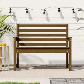 Garden bench solid pine wood honey brown 109x48x91.5 cm by vidaXL, garden benches - Ref: Foro24-824063, Price: 73,94 €, Disco...