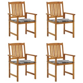 Garden chairs with cushions 4 units solid acacia wood by vidaXL, Garden chairs - Ref: Foro24-3061196, Price: 254,99 €, Discou...