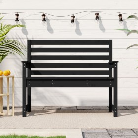 Gartenbank aus massivem schwarzem Kiefernholz 109x48x91,5 cm von vidaXL, Gartenbänke - Ref: Foro24-824064, Preis: 69,99 €, Ra...