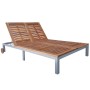 Tumbona 2 personas con cojín madera maciza de acacia y acero de vidaXL, Tumbonas - Ref: Foro24-3061561, Precio: 402,06 €, Des...