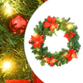 Christmas wreath with LED lights green PVC 60 cm by vidaXL, Christmas lights - Ref: Foro24-321517, Price: 23,70 €, Discount: %