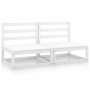 Garden central sofas, 2 units, white solid pine wood by vidaXL, Garden sets - Ref: Foro24-805681, Price: 151,83 €, Discount: %