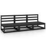 Central garden sofas 3 units black solid pine wood by vidaXL, Garden sets - Ref: Foro24-805689, Price: 208,45 €, Discount: %