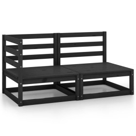 Garden furniture set 2 pieces black solid pine wood by vidaXL, Garden sets - Ref: Foro24-805694, Price: 158,99 €, Discount: %