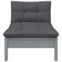 Central garden sofa with anthracite gray pine wood cushions by vidaXL, Modular outdoor sofas - Ref: Foro24-806636, Price: 105...