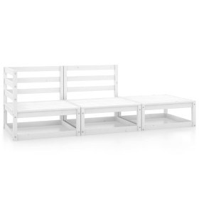 3-piece garden lounge set white solid pine wood by vidaXL, Garden sets - Ref: Foro24-805701, Price: 139,99 €, Discount: %