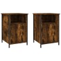 Bedside tables 2 units plywood oak smoke 40x42x60 cm by vidaXL, Nightstands - Ref: Foro24-825918, Price: 49,15 €, Discount: %