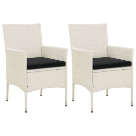 Garden chairs 2 units with white synthetic rattan cushions by vidaXL, Garden chairs - Ref: Foro24-316683, Price: 179,41 €, Di...