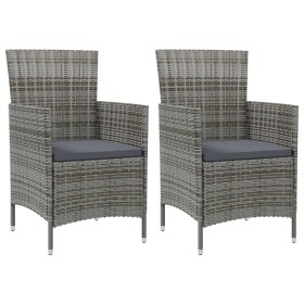 Garden chairs 2 units with gray synthetic rattan cushions by vidaXL, Garden chairs - Ref: Foro24-316682, Price: 115,99 €, Dis...