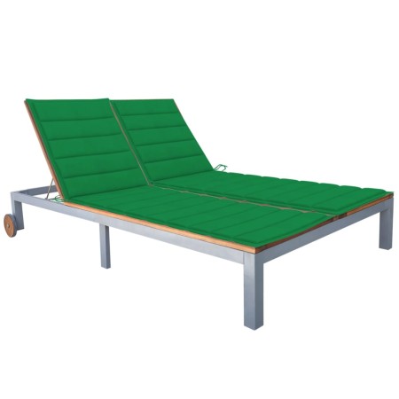 2-person sun lounger with solid acacia wood and steel cushion by vidaXL, Loungers - Ref: Foro24-3061562, Price: 384,99 €, Dis...