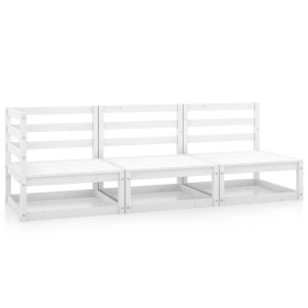 3-piece white solid pine wood garden lounge set by vidaXL, Garden sets - Ref: Foro24-805706, Price: 167,99 €, Discount: %