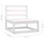 3-piece white solid pine wood garden lounge set by vidaXL, Garden sets - Ref: Foro24-805706, Price: 167,67 €, Discount: %