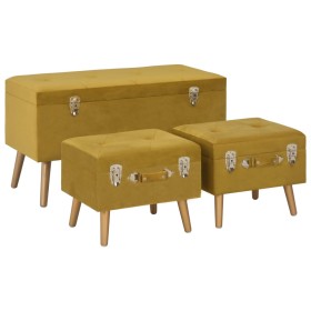 Storage stools 3 pieces mustard yellow velvet by vidaXL, Benches for halls and storage - Ref: Foro24-329255, Price: 144,95 €,...