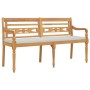 Banco Batavia con cojín madera maciza de teca 150 cm de vidaXL, Bancos de jardín - Ref: Foro24-319148, Precio: 204,93 €, Desc...