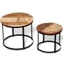 Round coffee table set of 2, made of solid recycled wood, 40cm/50cm. by vidaXL, Coffee table - Ref: Foro24-244007, Price: 108...