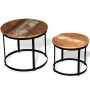 Round coffee table set of 2, made of solid recycled wood, 40cm/50cm. by vidaXL, Coffee table - Ref: Foro24-244007, Price: 108...