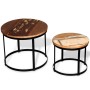 Round coffee table set of 2, made of solid recycled wood, 40cm/50cm. by vidaXL, Coffee table - Ref: Foro24-244007, Price: 108...