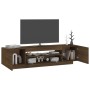 Mueble de TV con luces LED marrón roble 160x35x40 cm de vidaXL, Muebles TV - Ref: Foro24-815728, Precio: 99,90 €, Descuento: %